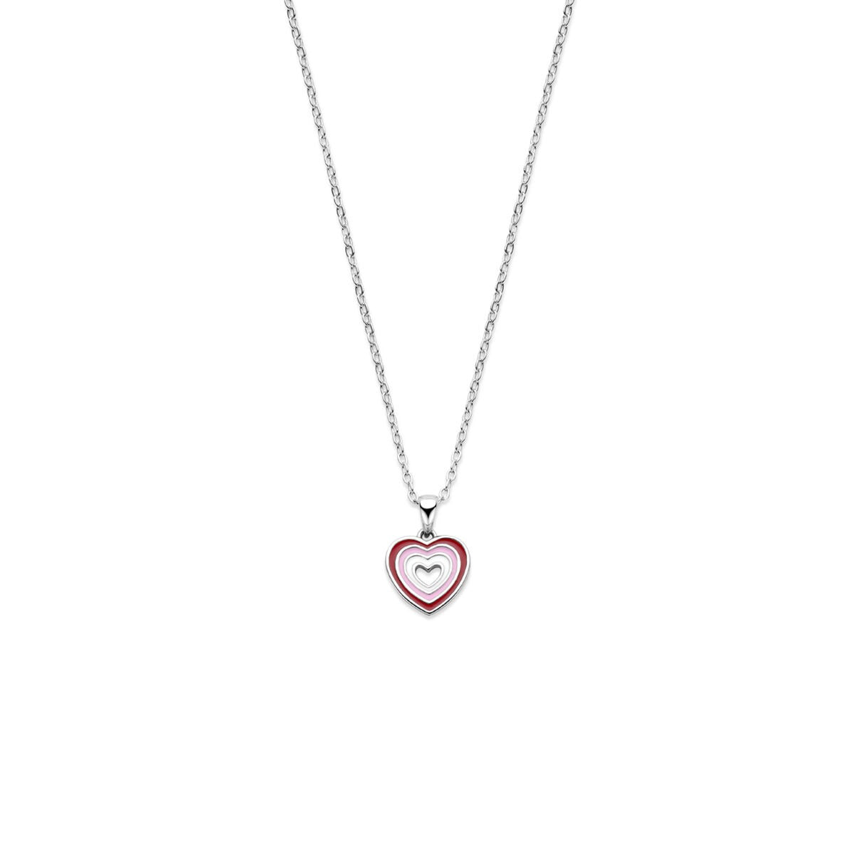 Collana per bambini in argento 925 rodiato con ciondolo a forma di cuore.