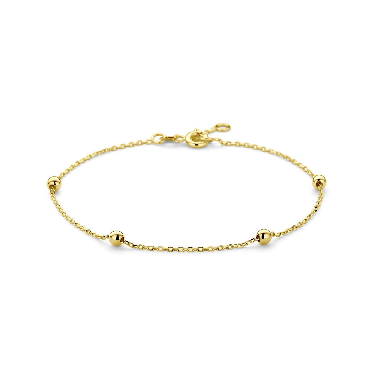 Bracciale in oro giallo 9k con palline, design raffinato e femminile.