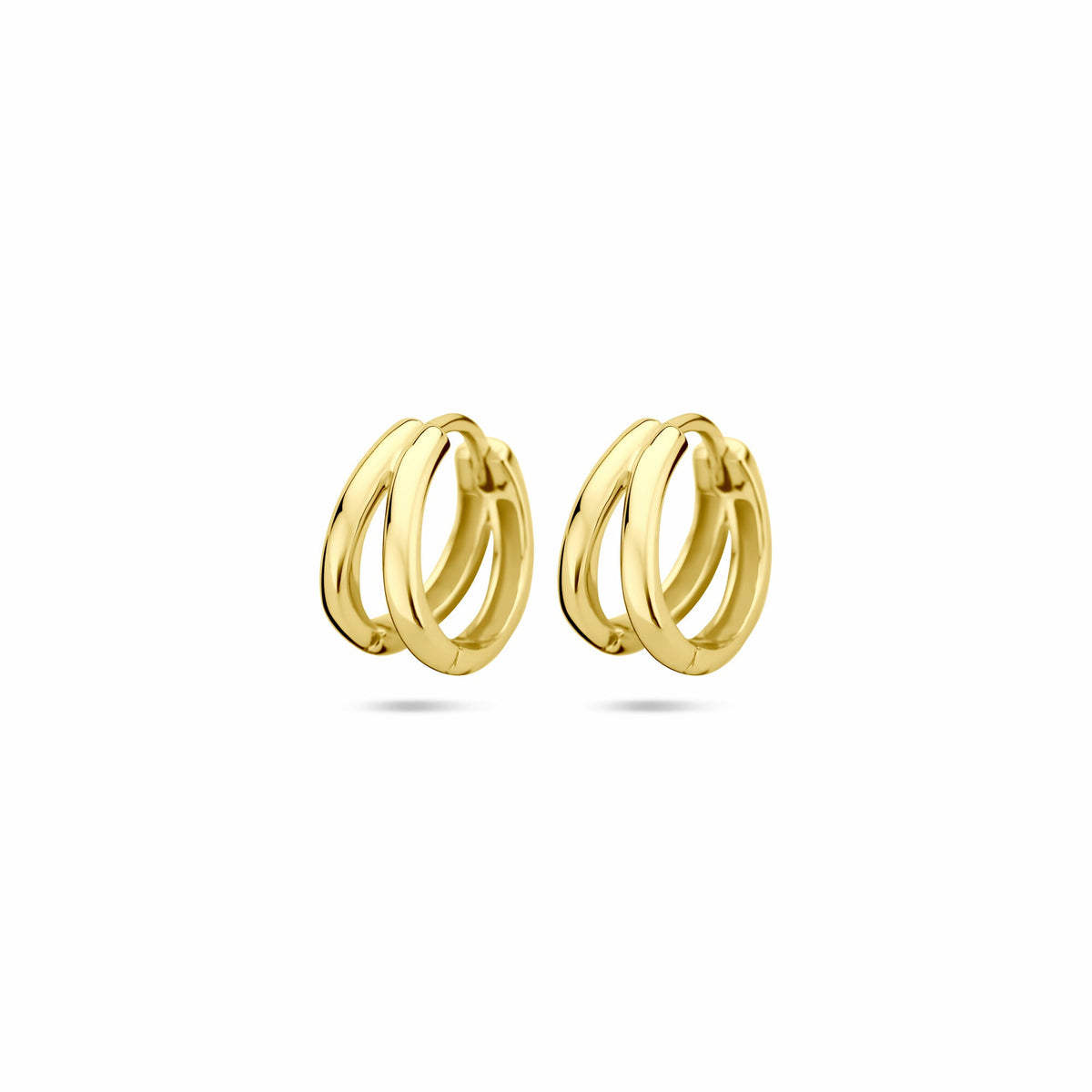 Vergulde zilveren klapoorringen met een diameter van 12,5 mm en een breedte van 6,5 mm.