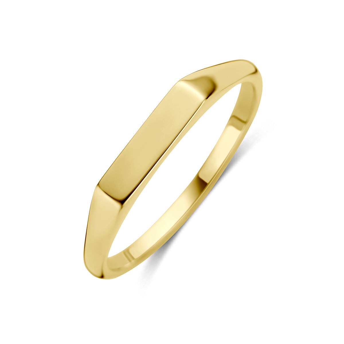 anello in oro giallo 9k con superficie liscia e design minimalista