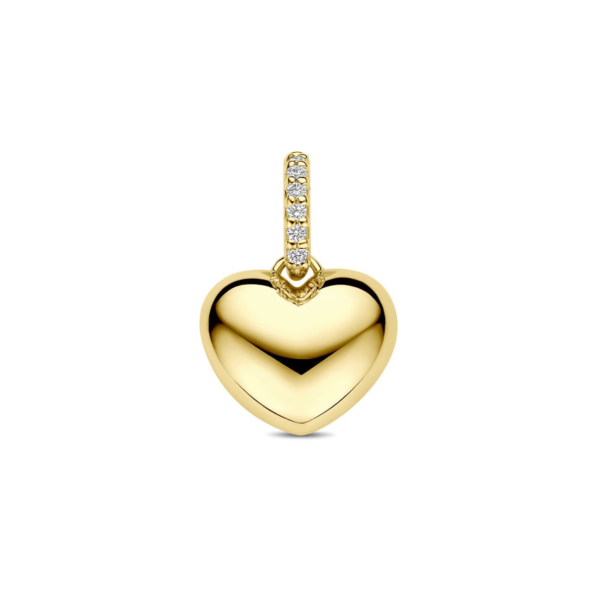 14k Geelgouden hartjeshanger met diamant