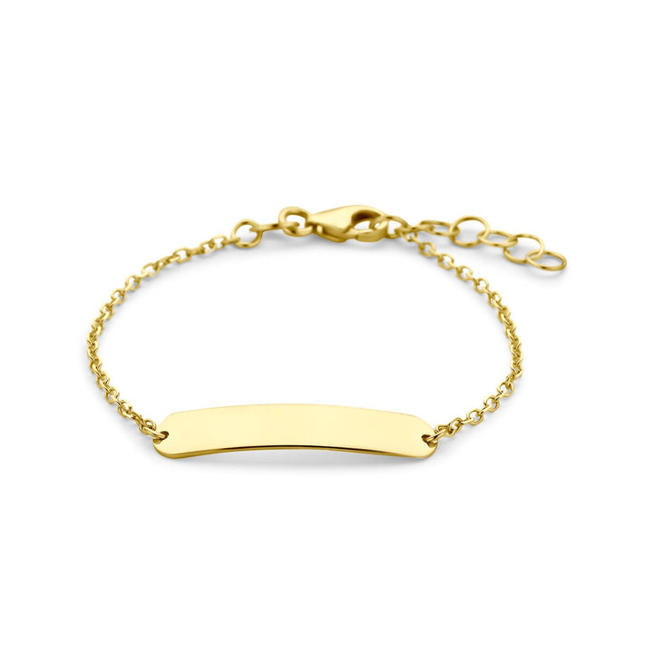 9k Geelgouden baby graveerarmband
