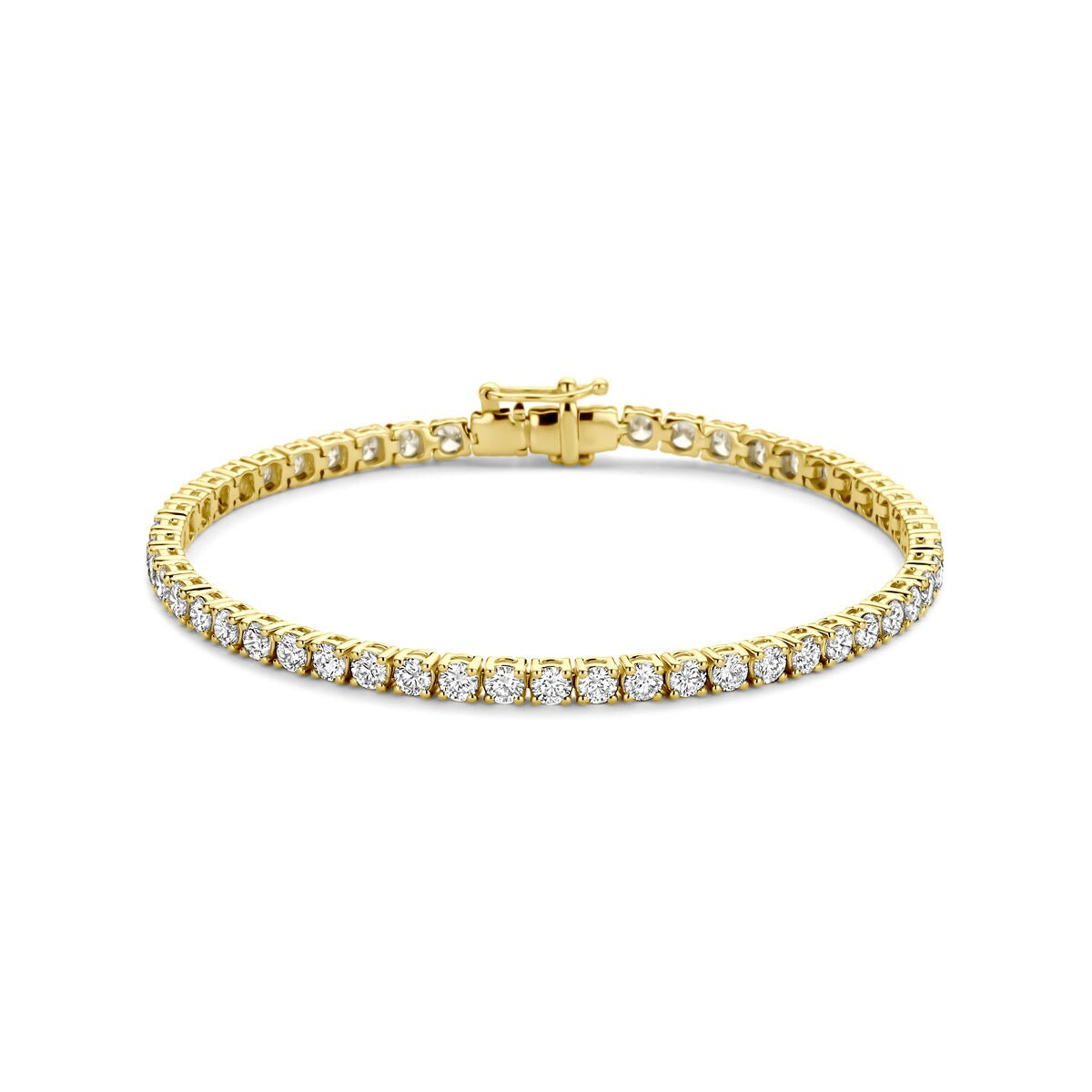 Bracciale tennis in oro giallo 14k con diamanti lab-grown da 5.00 ct.