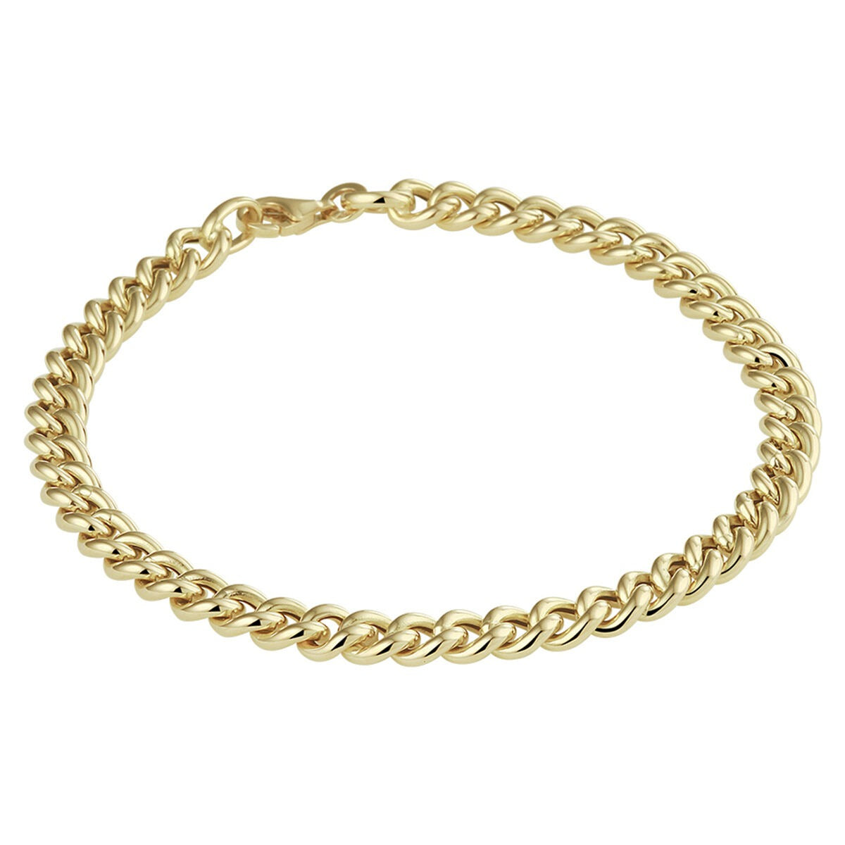 Bracciale in oro giallo 14k, maglia rolò di 5,2 mm, lunghezza 19 cm.