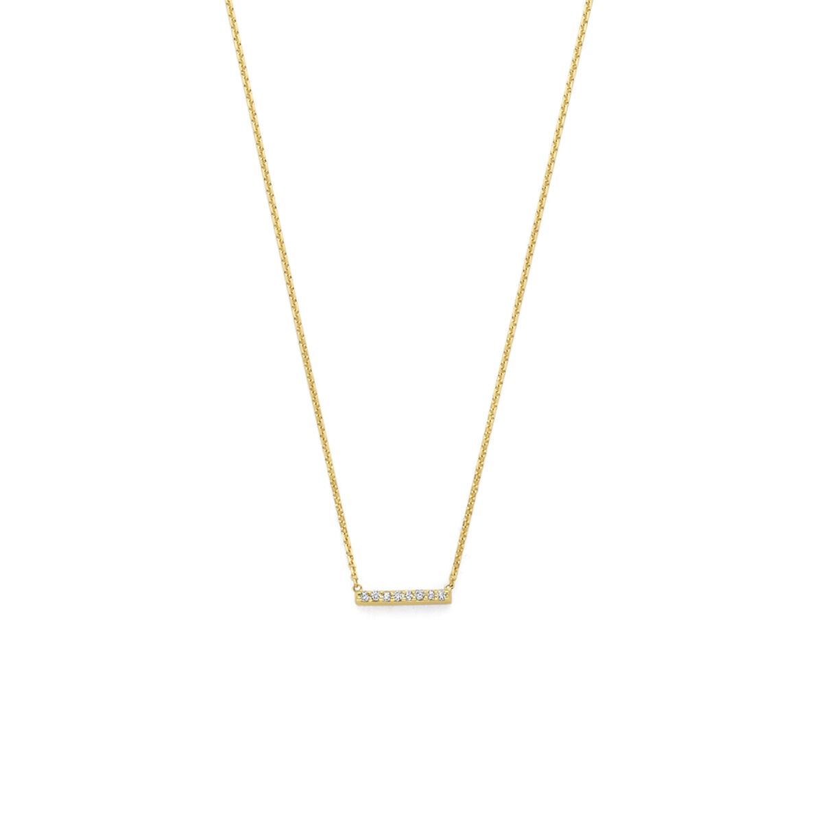 14k Geelgouden collier met lab grown diamant