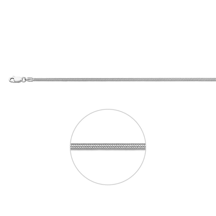 Zilveren dames slangenarmband – 2.0mm breed