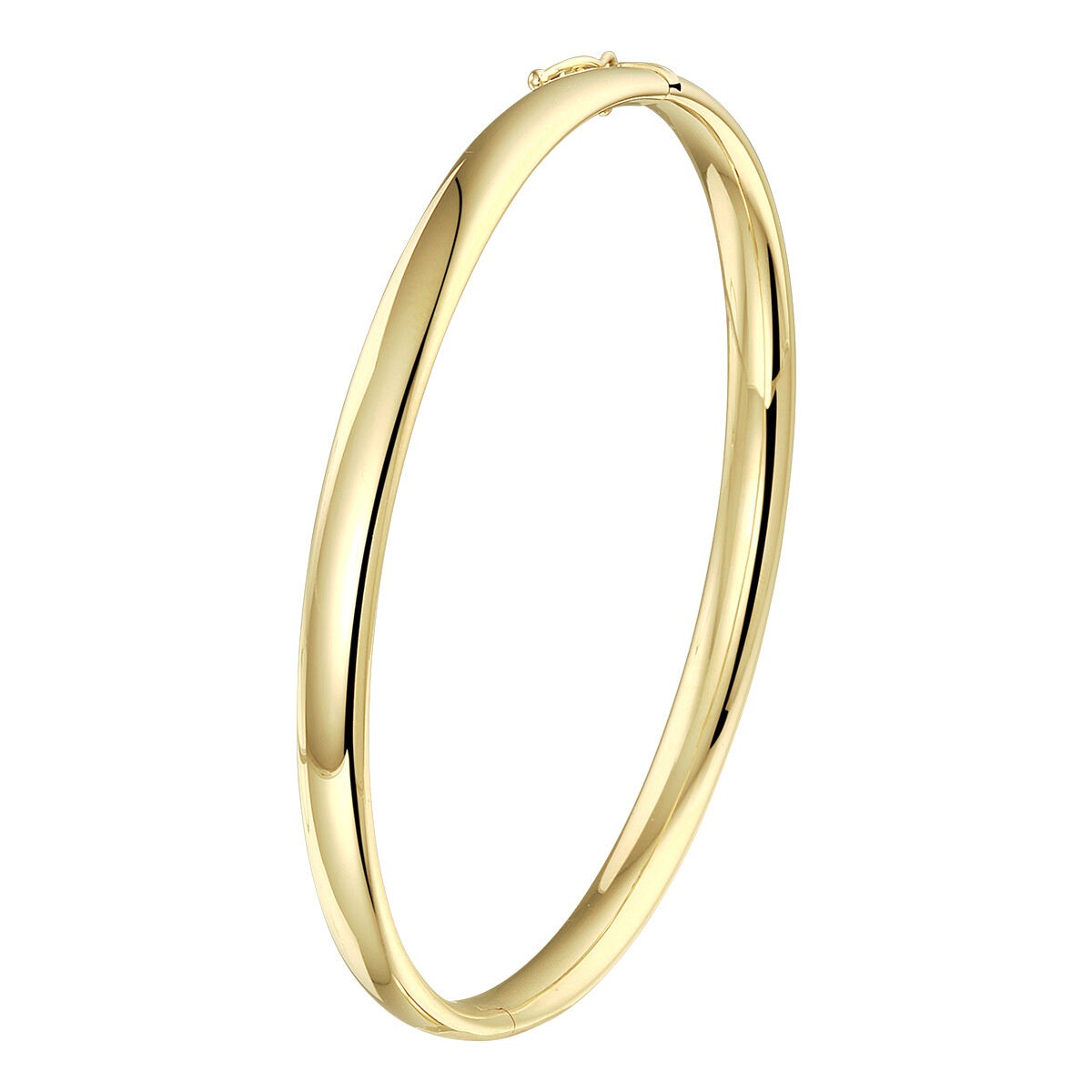 Bracciale in oro giallo 9k con chiusura a cerniera, design semplice e lucido.