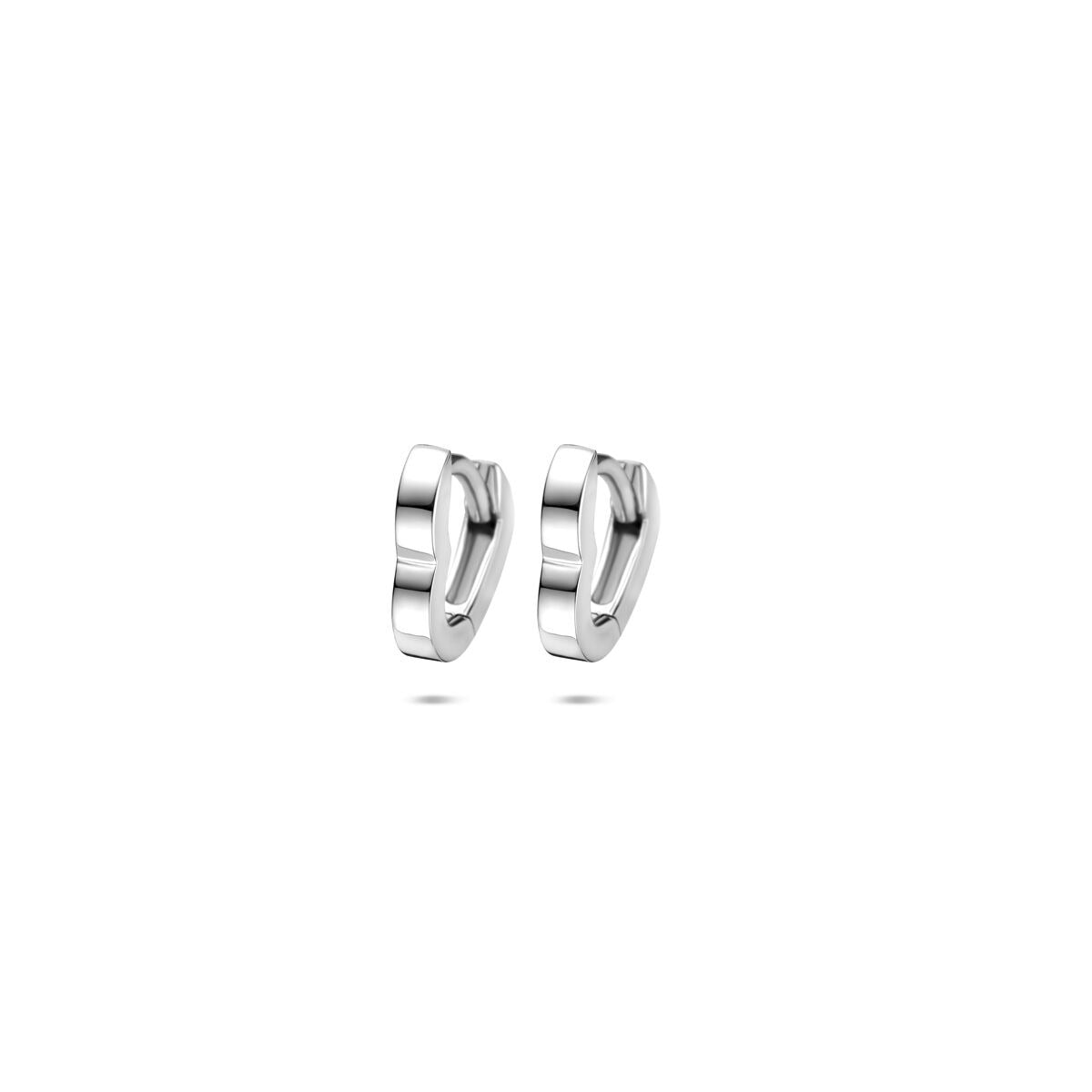 Orecchini a cerchio in argento con cuore – argento 925 rodiato