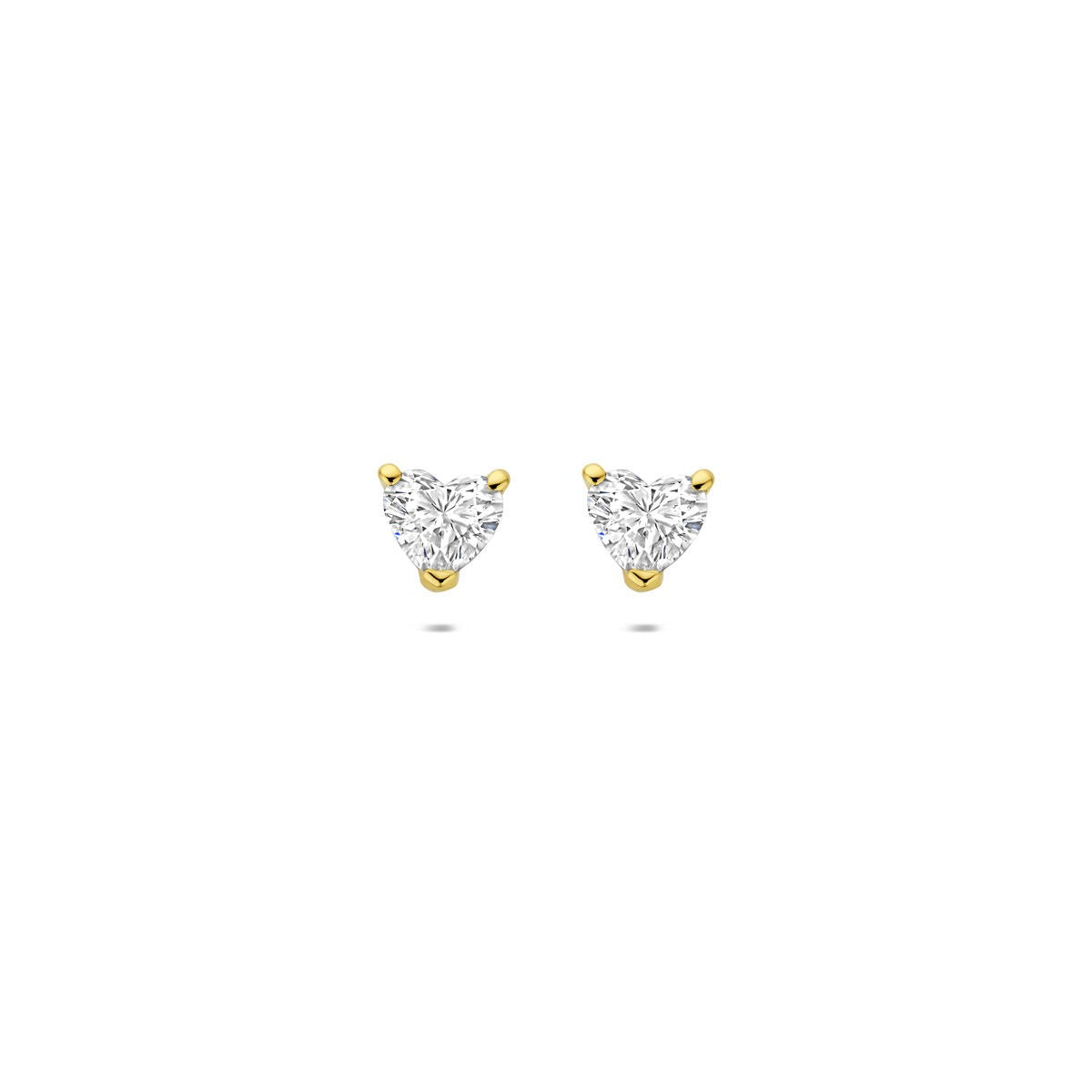 Orecchini a bottone in oro giallo 14k con diamante lab-grown a forma di cuore da 0,60 ct.