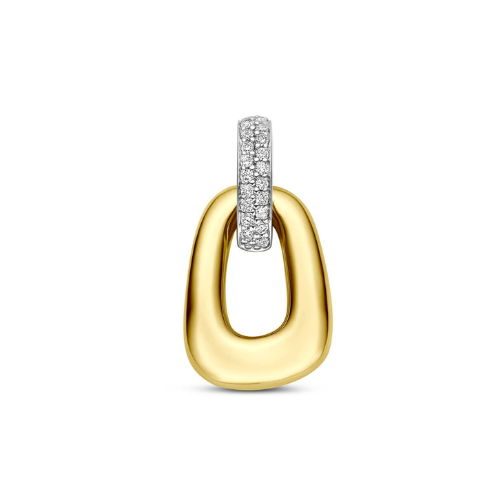 14k Bicolor gouden hanger met diamant 0,07 ct