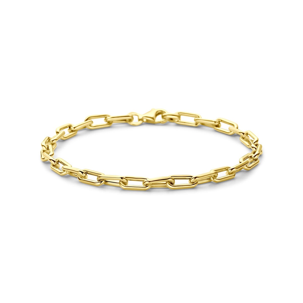 Bracciale in oro giallo con maglie ad anello.