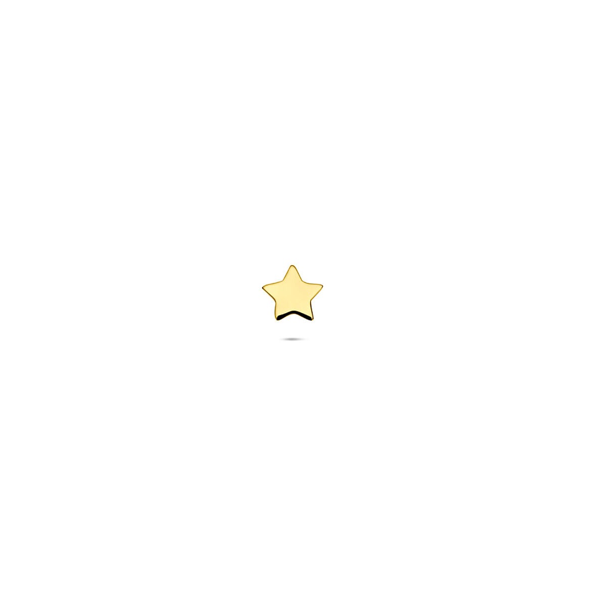 Ciondolo piercing a forma di stella in oro giallo 14k, dimensione 3,5 mm.