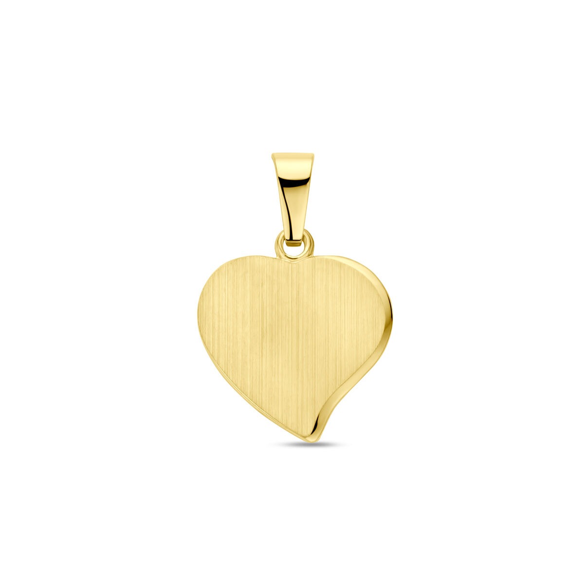 Ciondolo a forma di cuore in oro giallo 9k con finitura opaca.