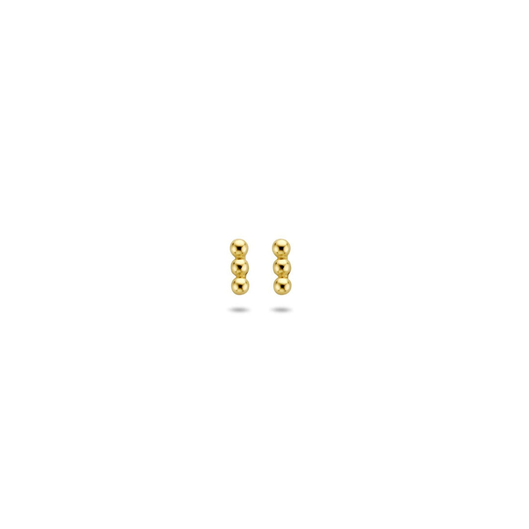 Gouden oorknoppen met 3 bolletjes – 14k