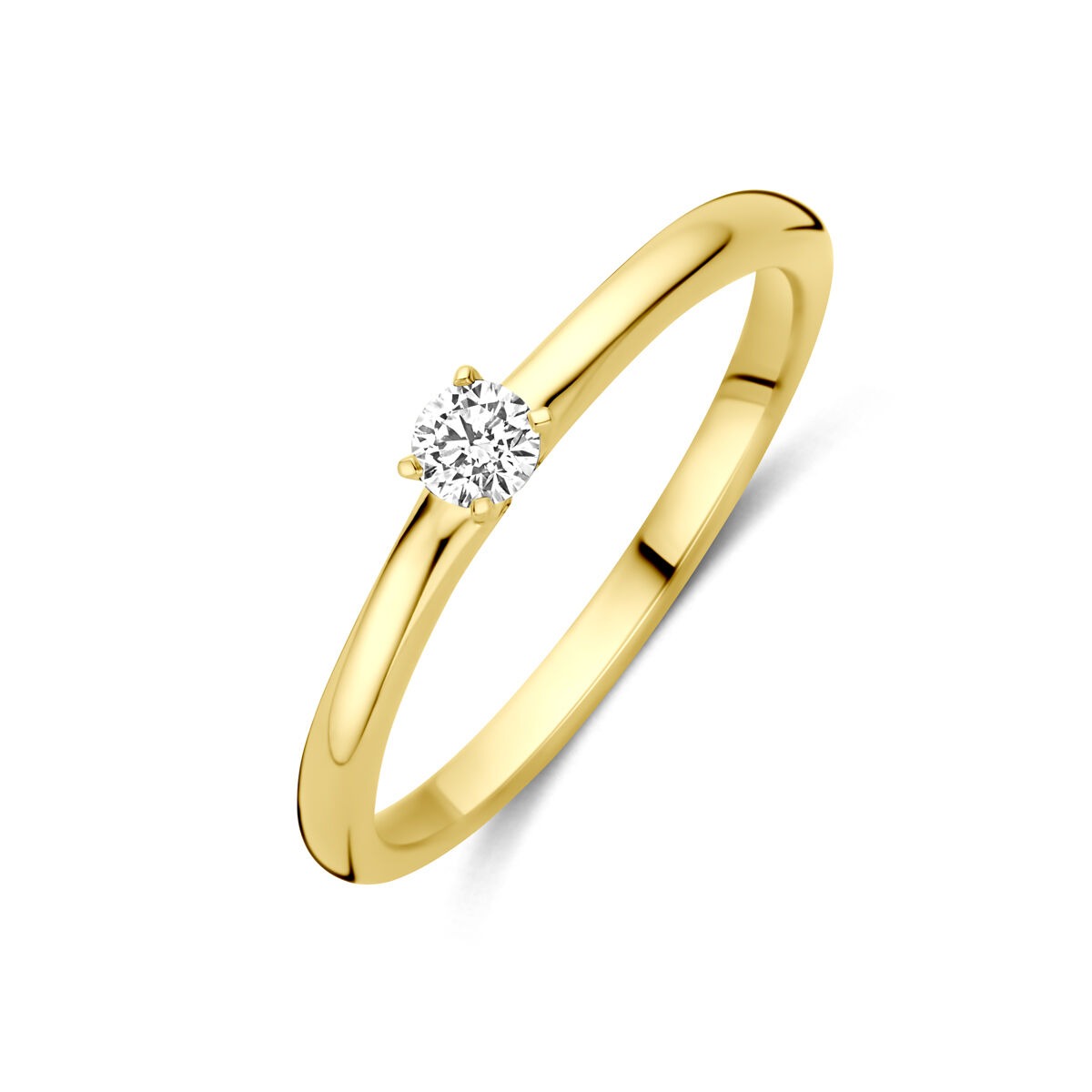 Anello in oro giallo 14k con diamante lab-grown da 0,10 ct.