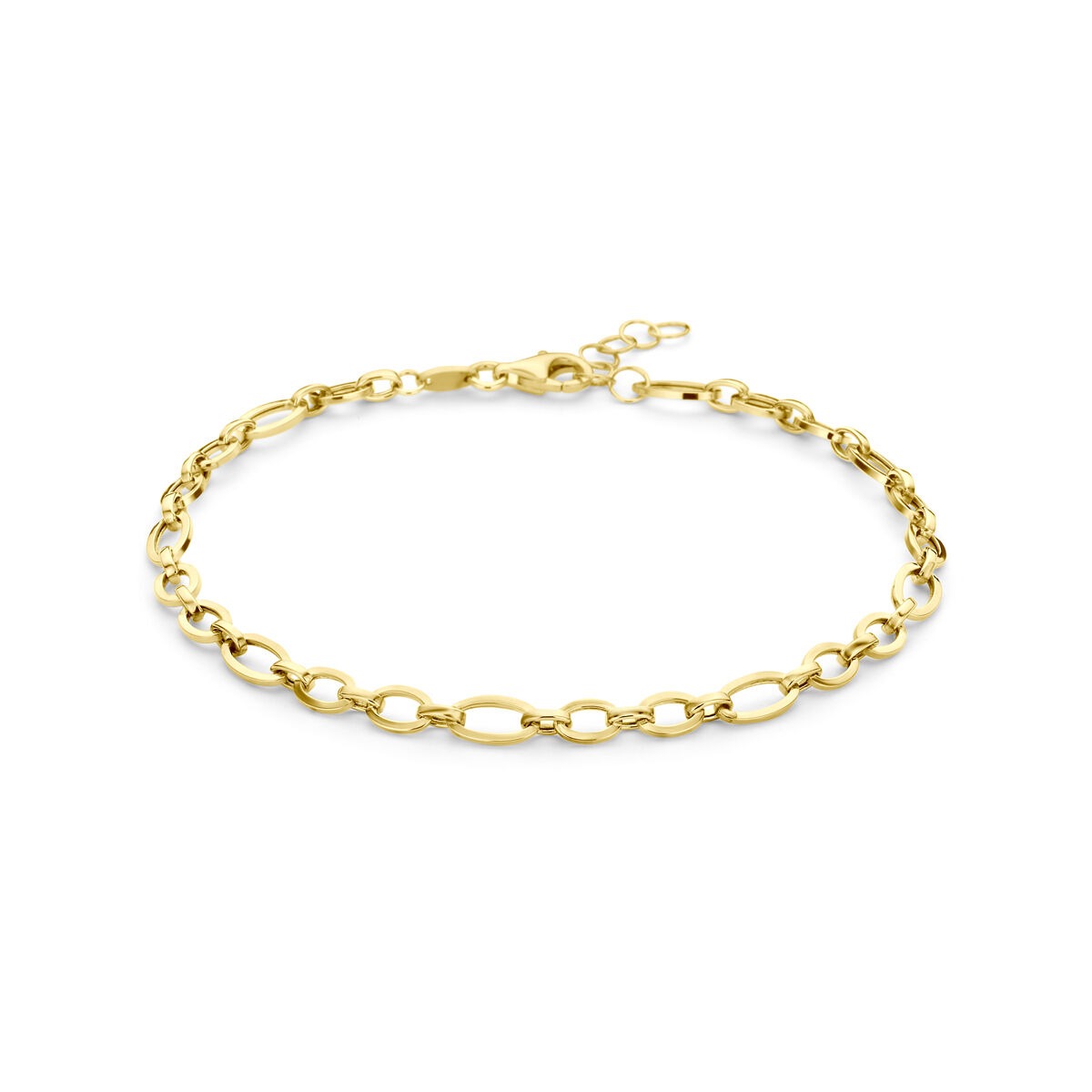 Bracciale in oro giallo con maglie ad anello.