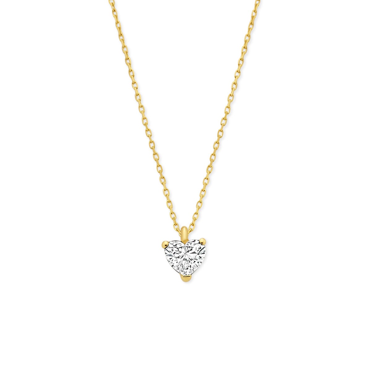 Geelgouden ketting met hartvormige lab grown diamant van 0.50 ct.