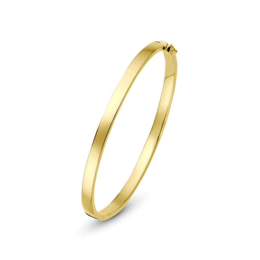 9k Geelgouden bangle armband met zilveren kern