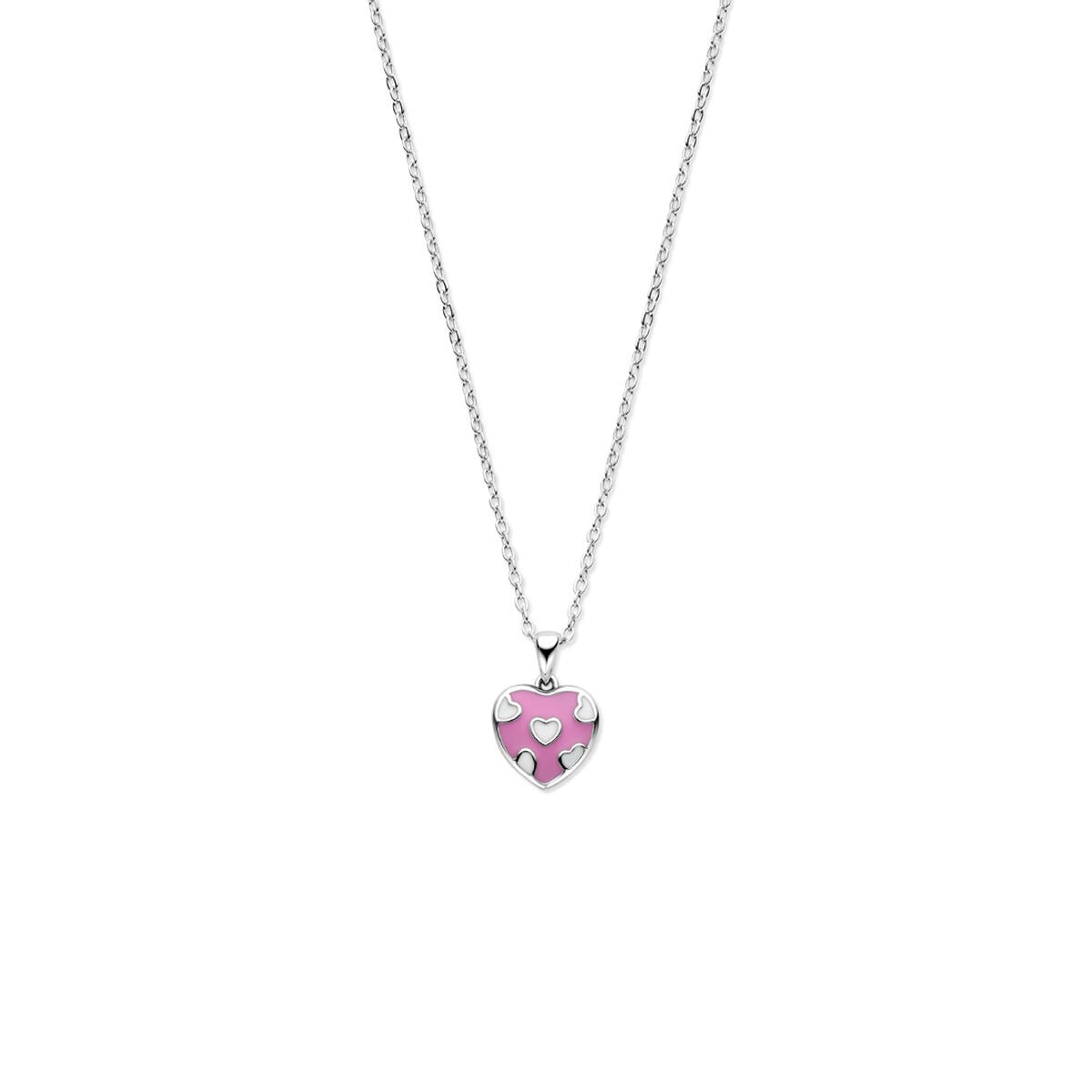 Collana d'argento con cuoricino – collana per bambini rodiata 36 + 3 cm