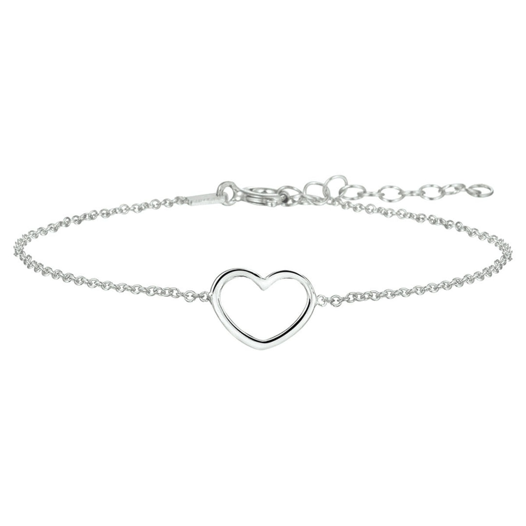 Zilveren armband met hartje – gerhodineerd 925 zilver
