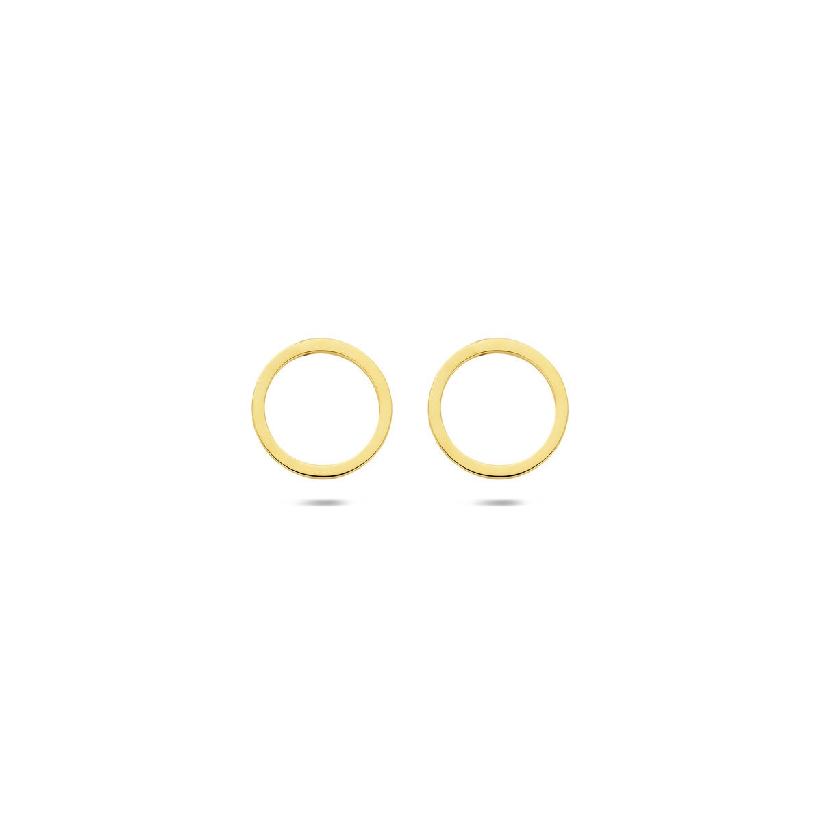 Orecchini in oro giallo 9 carati a forma di cerchio aperto, diametro 8 mm.