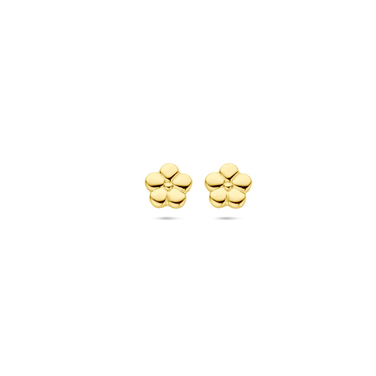 Orecchini a forma di fiore in oro giallo 14k.