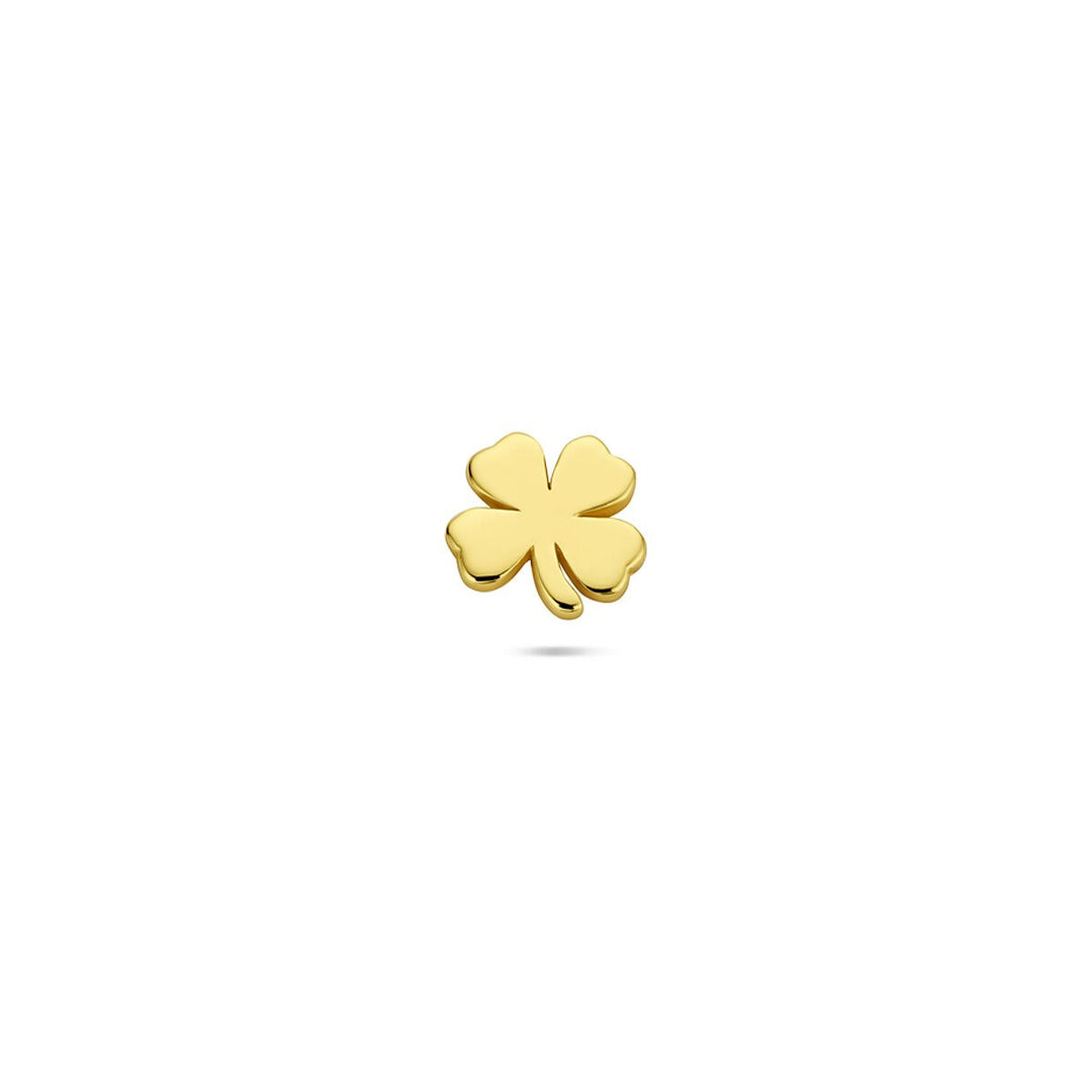Verguld zilveren flat back piercing klavertje – 925 zilver