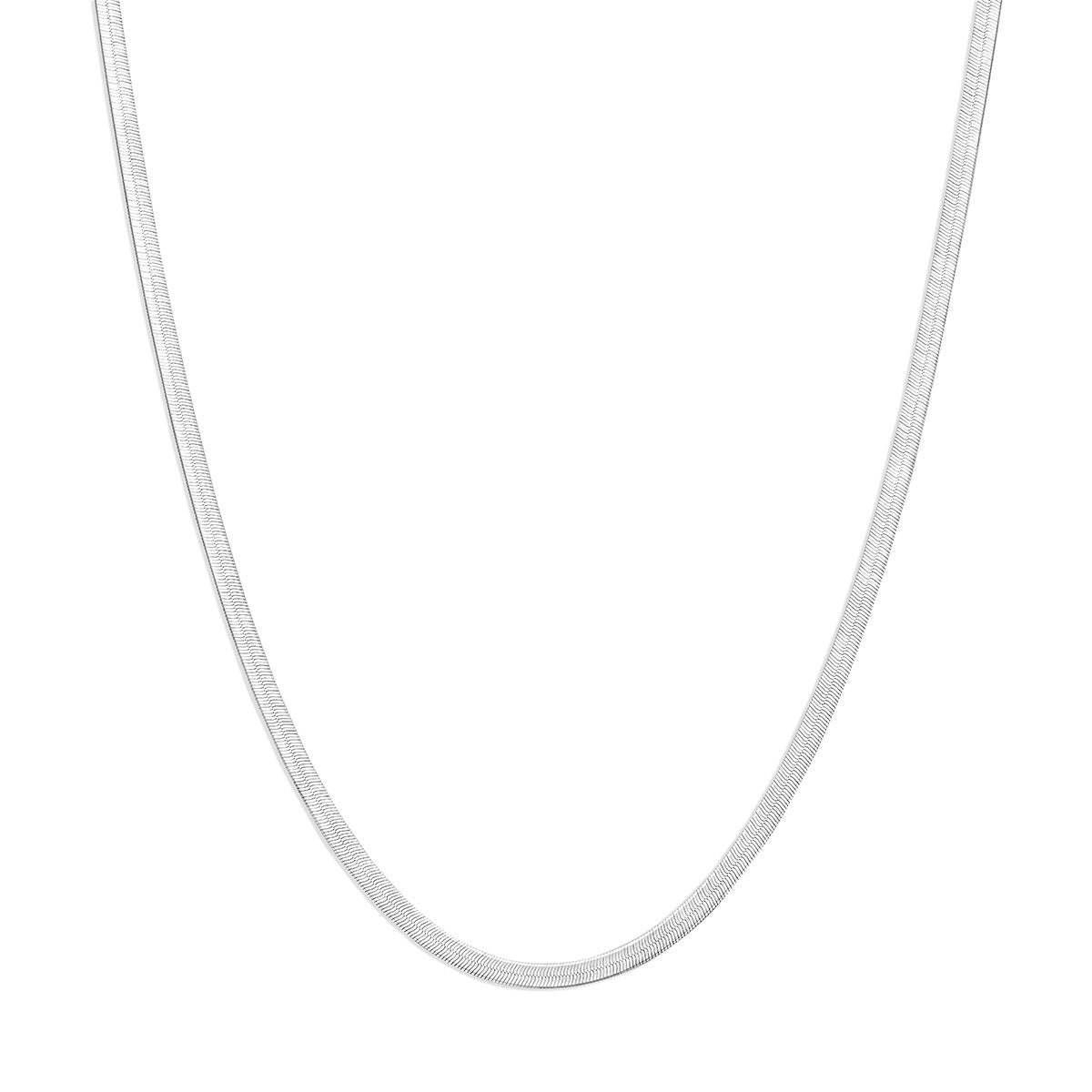 Gerhodineerd 925 zilveren slangcollier van 3,6 mm met een gladde, glanzende afwerking.