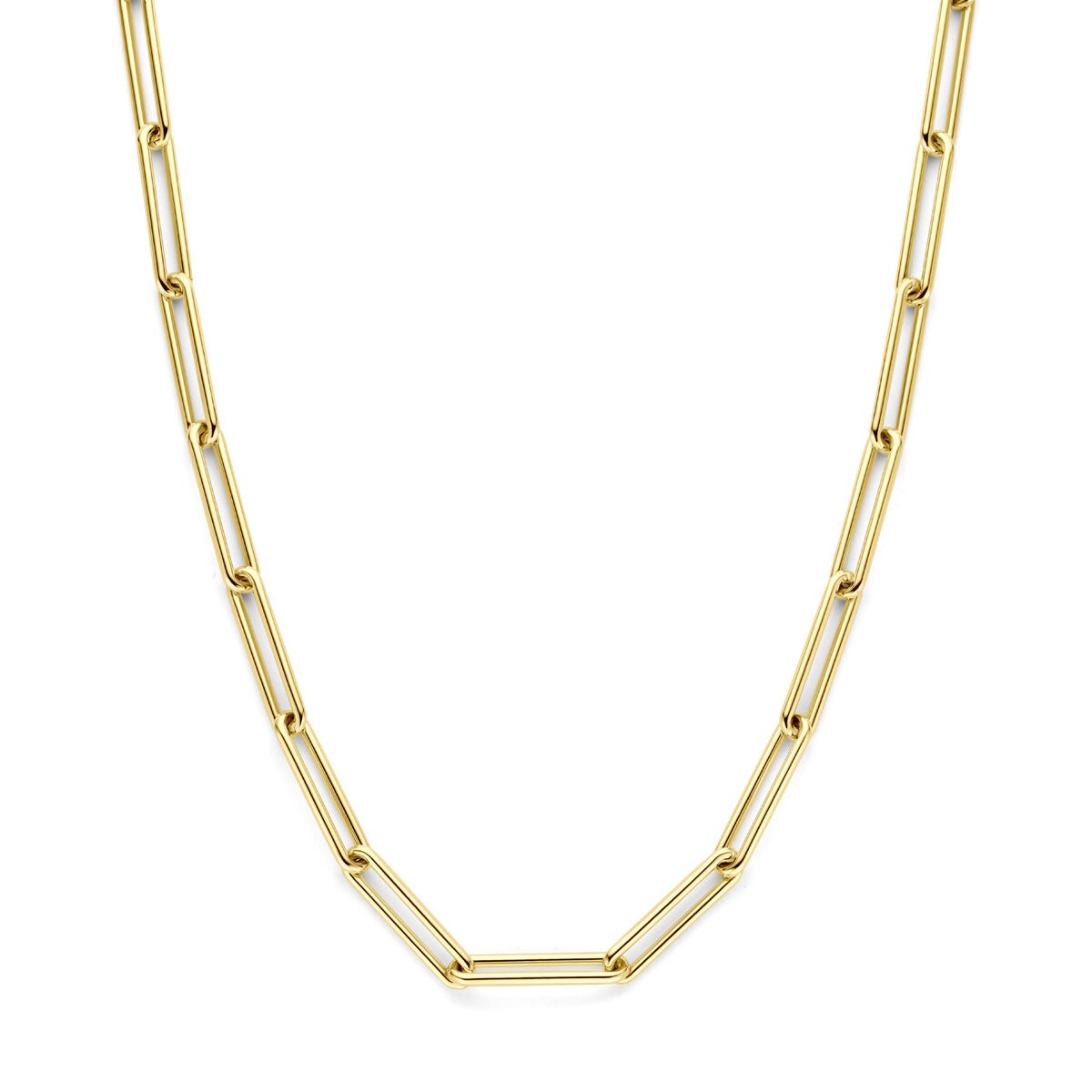 Geelgouden anker collier met een breedte van 5,8 mm en een schakelsysteem.