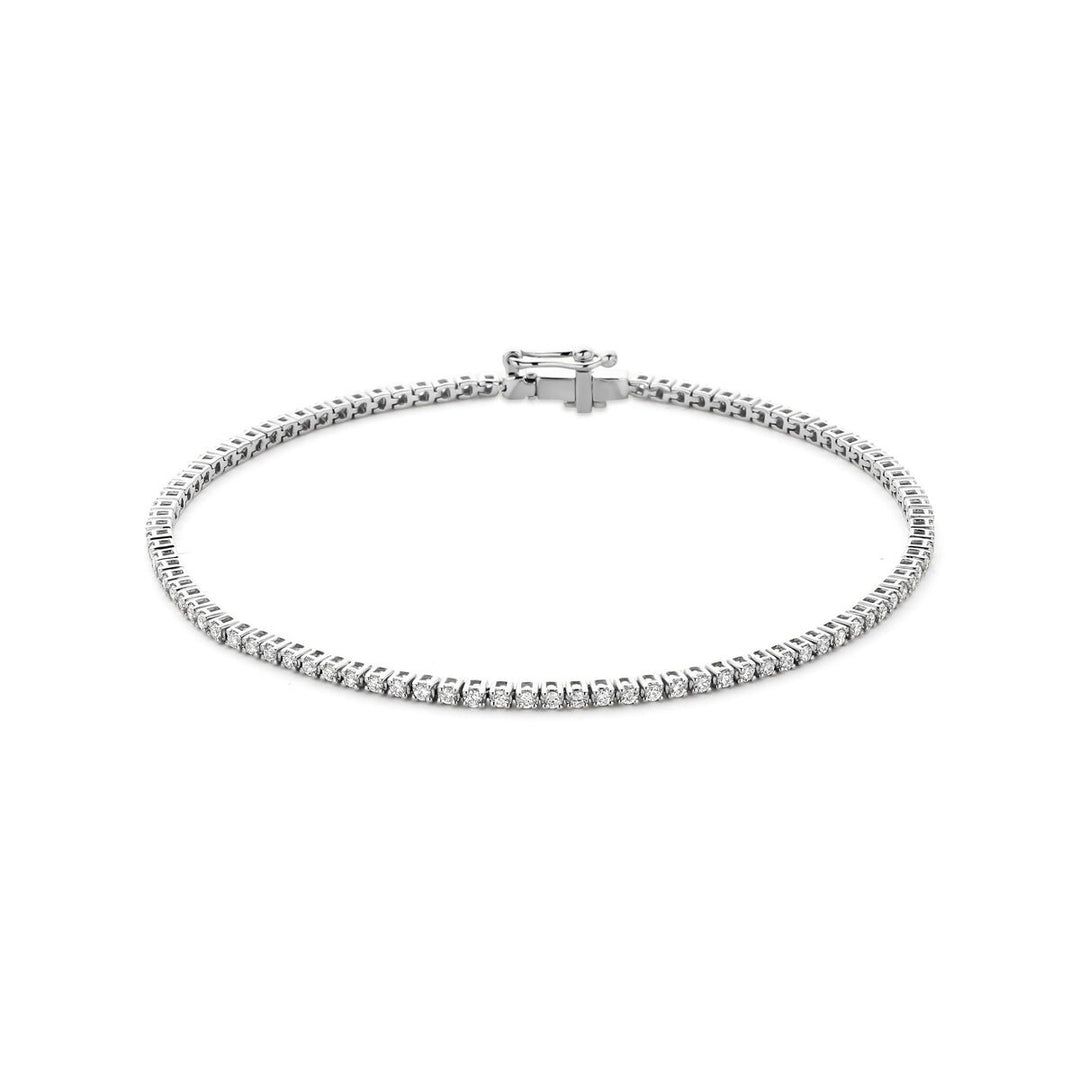 14k Witgouden tennis armband met lab grown diamant