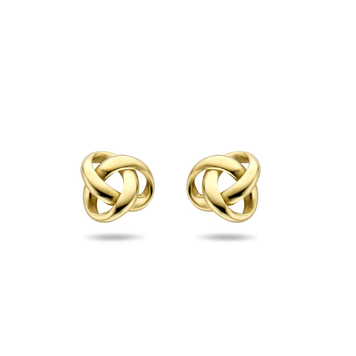 Orecchini a bottone in oro 9k con forma a nodo.