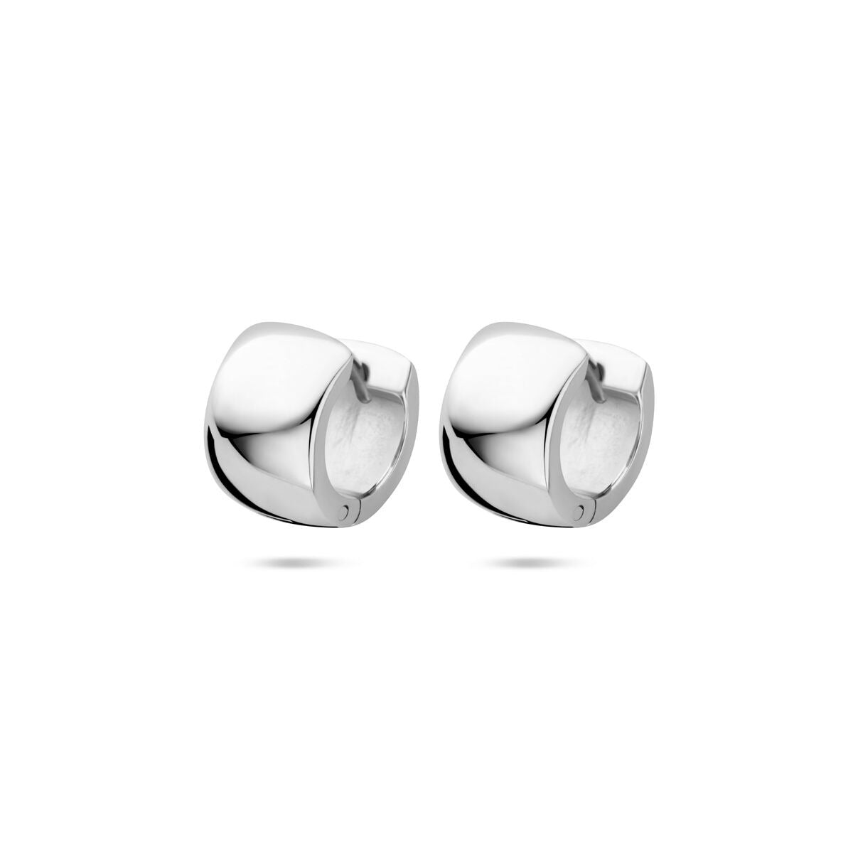 Orecchini alla creola in argento rodiato di 10,5 mm con finitura lucida.