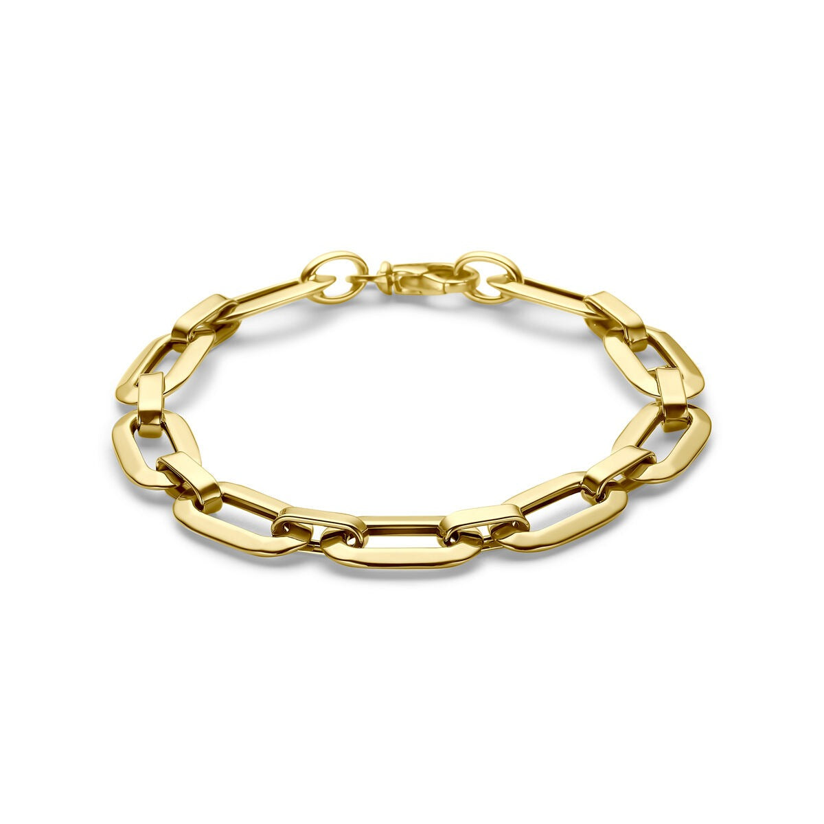 Bracciale in oro giallo 14k con maglie ad anello.