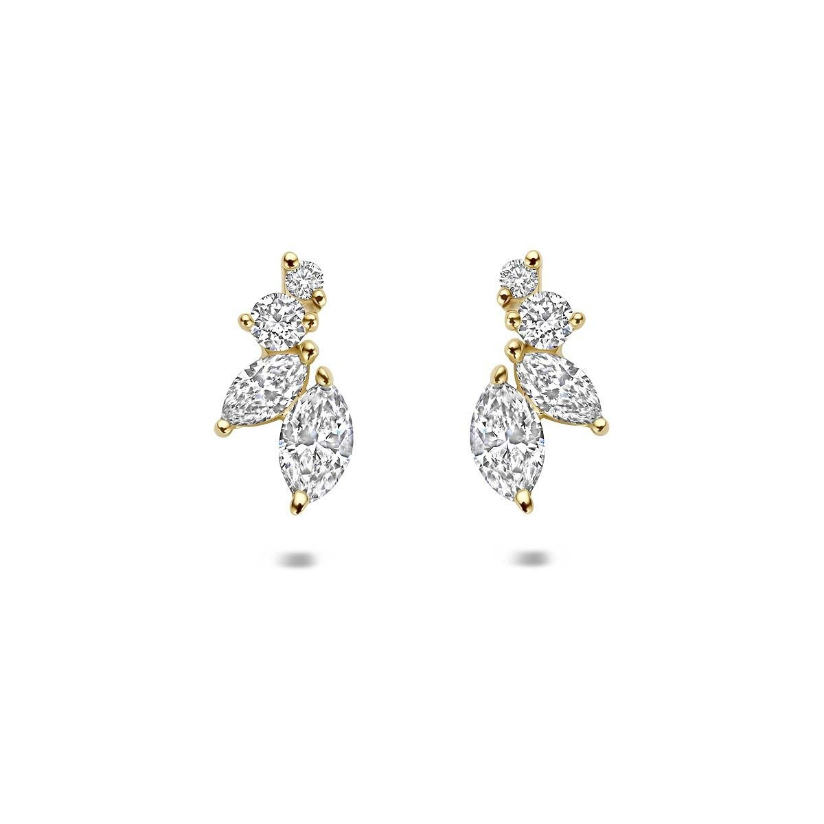 14k Geelgouden oorknoppen met lab grown diamant