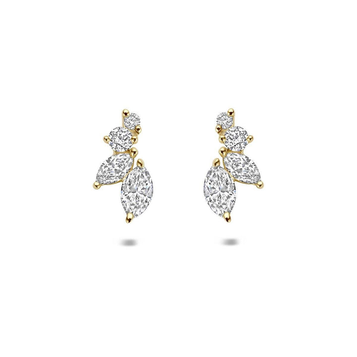14k Geelgouden oorknoppen met lab grown diamant
