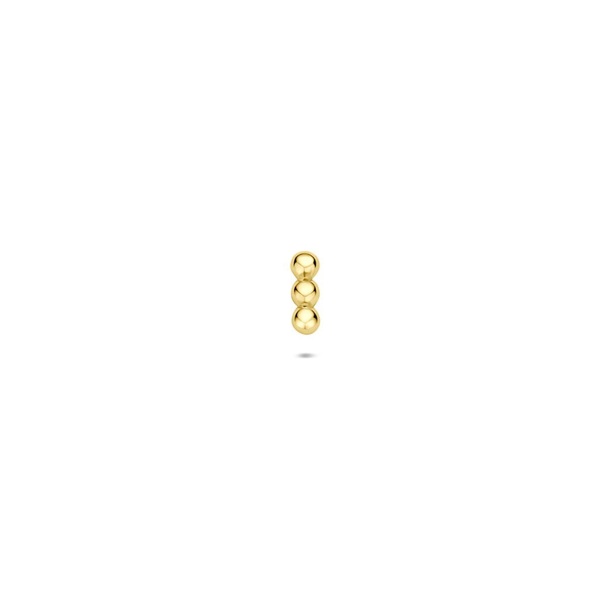 Piercing in oro giallo 14k con tre sfere di 4,5 mm.