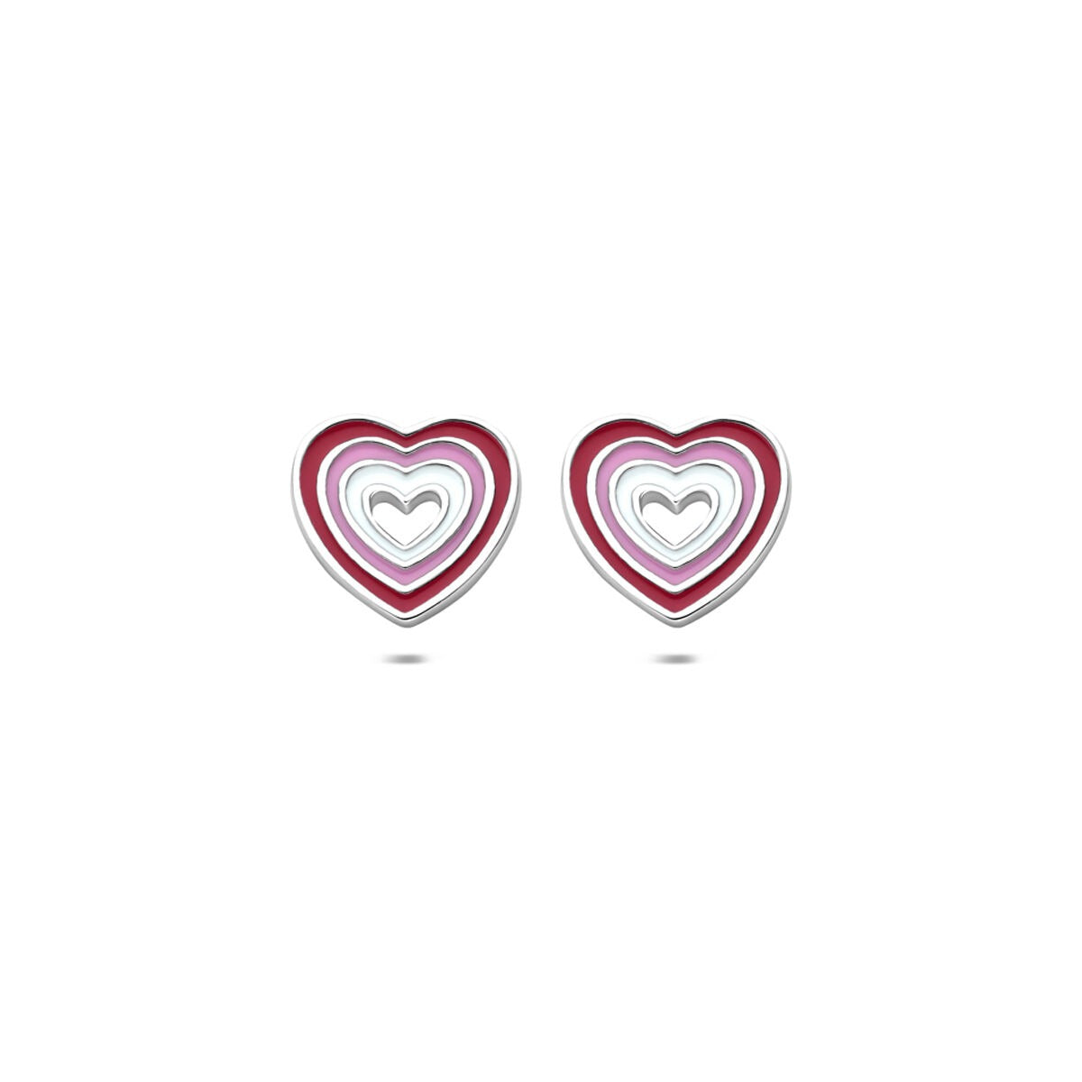 Orecchini a perno bambini a cuore in argento – gioiello rodiato per bambini 9 mm