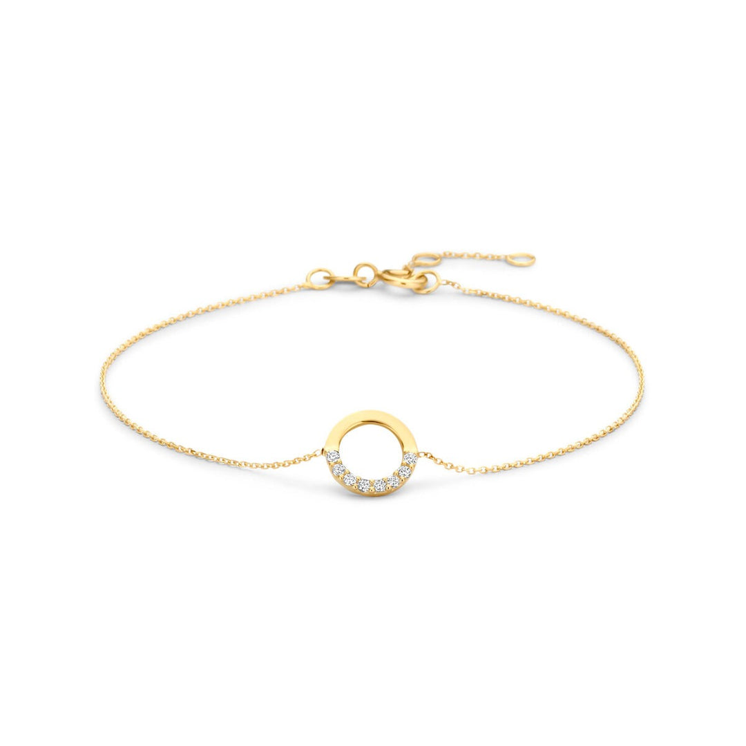 9k Geelgouden armband met zirkonia