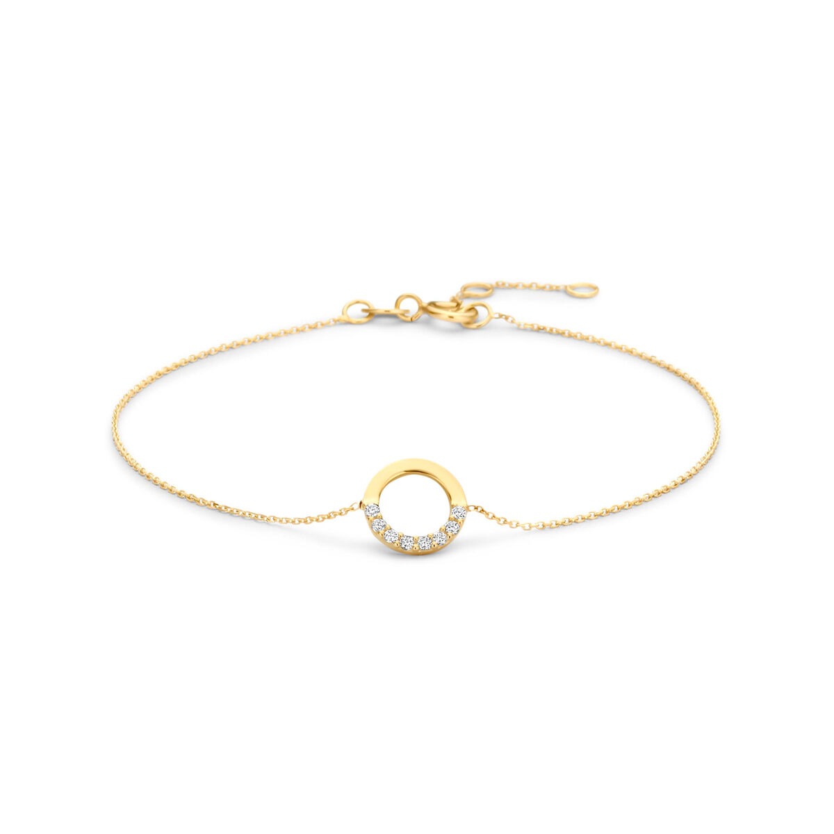 9k Geelgouden armband met zirkonia