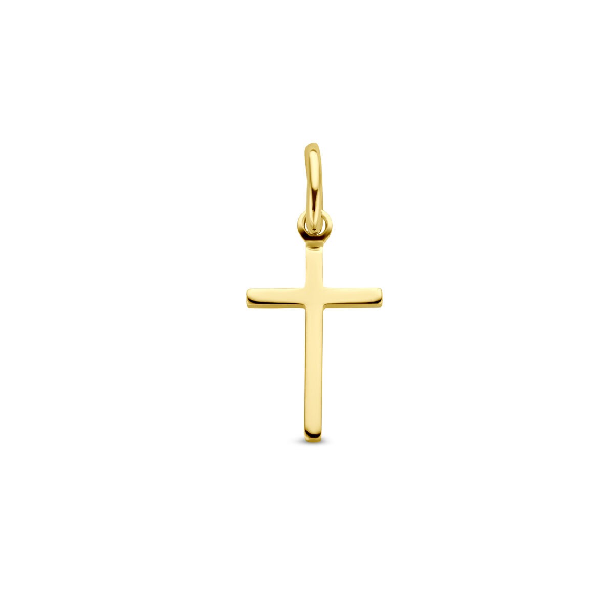 Ciondolo a forma di croce in oro giallo 9 carati, finitura lucida.