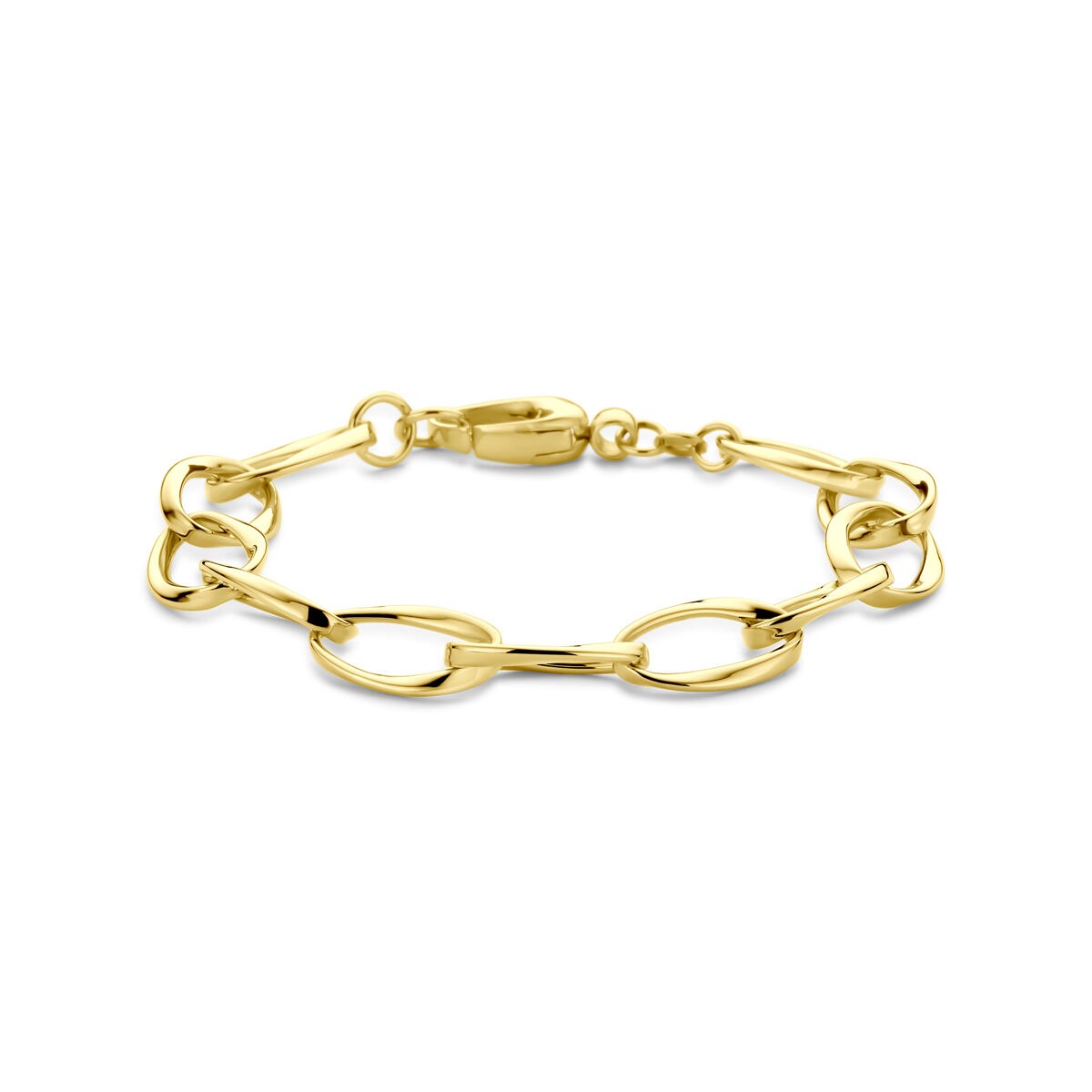 Bracciale da donna in oro giallo 14k con maglie a filo.