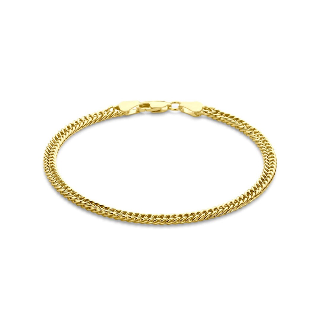 Gourmet armband – 14k geelgoud met zilverkern (Silgold), 3.8 mm