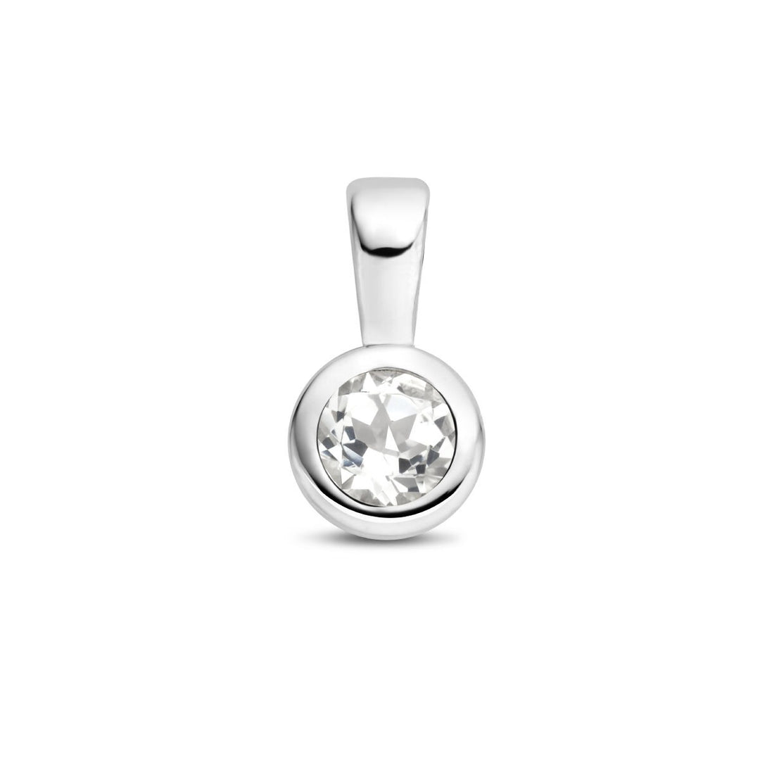 hanger met geboortesteen zilver gerhodineerd