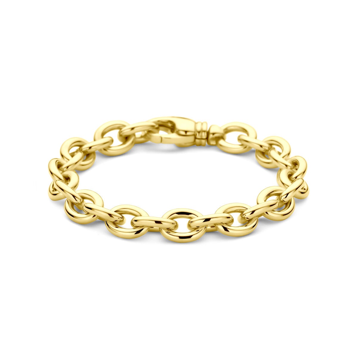 Bracciale in oro giallo 14k con maglie ad anello.