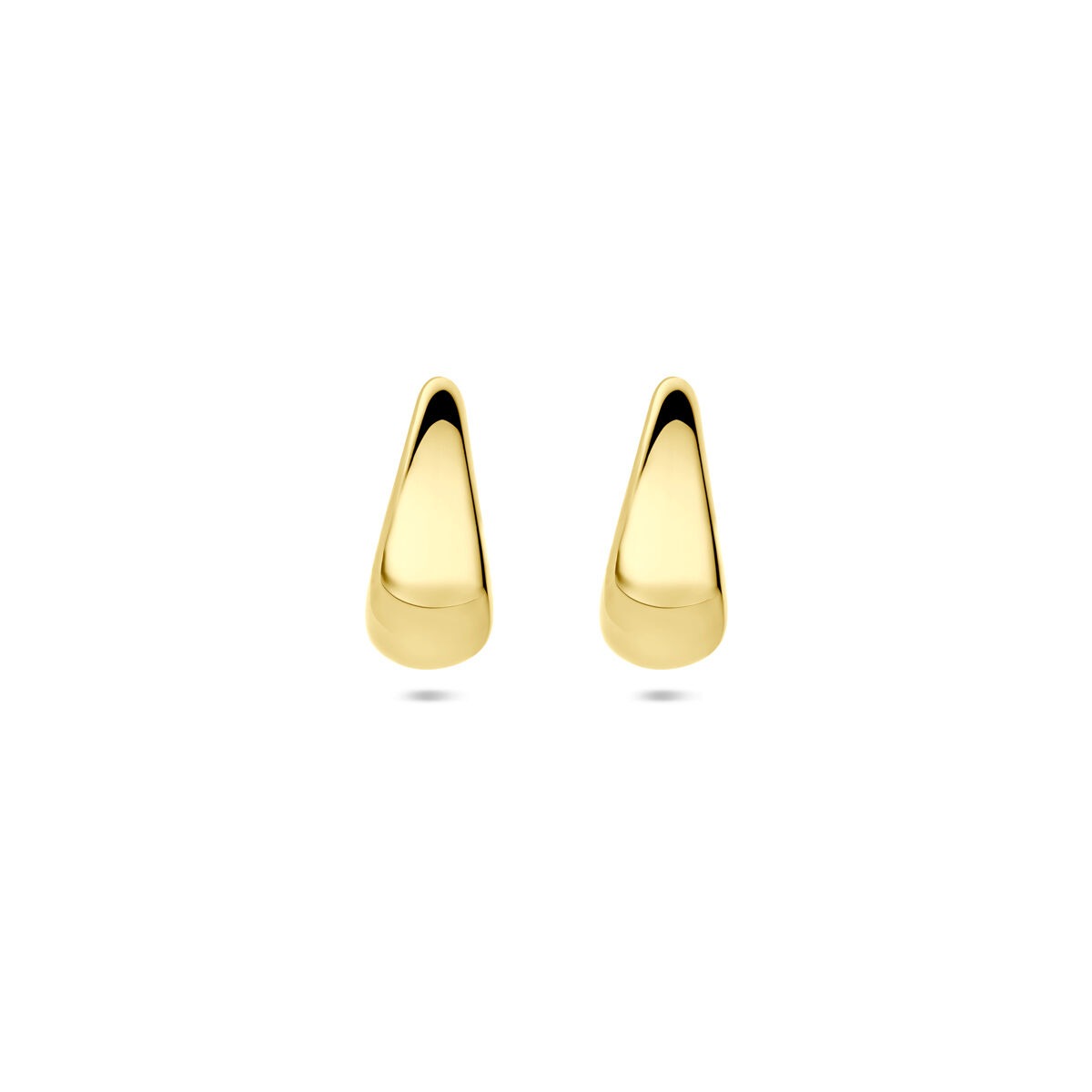 Orecchini da donna in oro giallo 14k, forma a goccia, dimensione 13 mm.