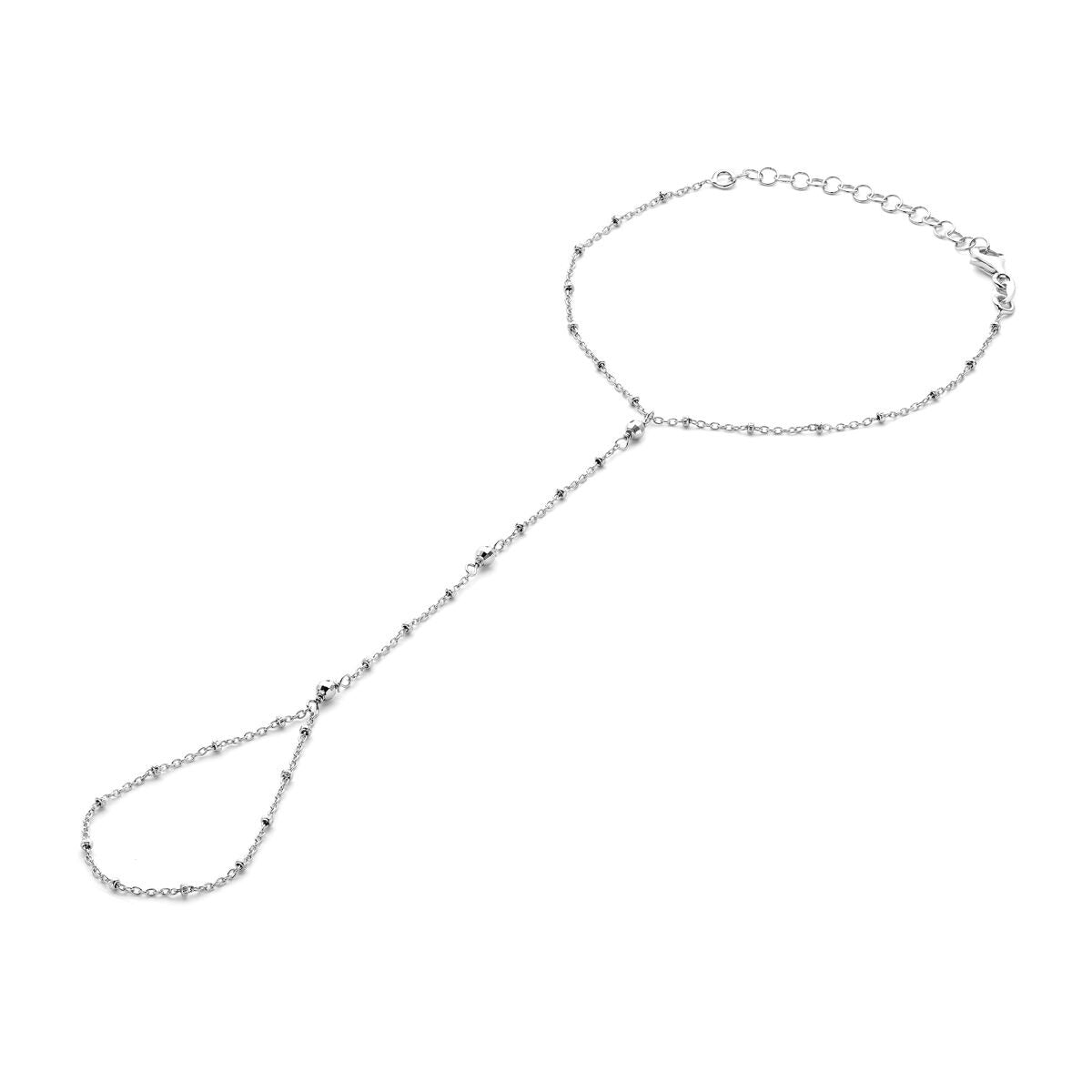 Bracciale in argento 925 rodiato con catena ad ancore.
