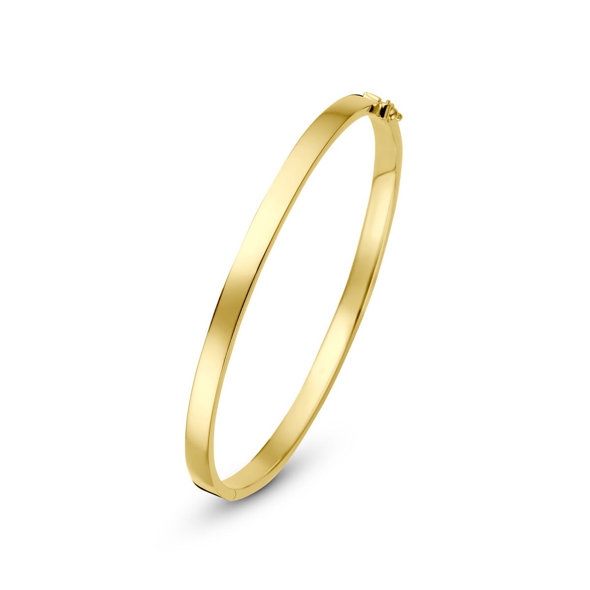 Bracciale in oro giallo 14k con finitura liscia e design sottile.