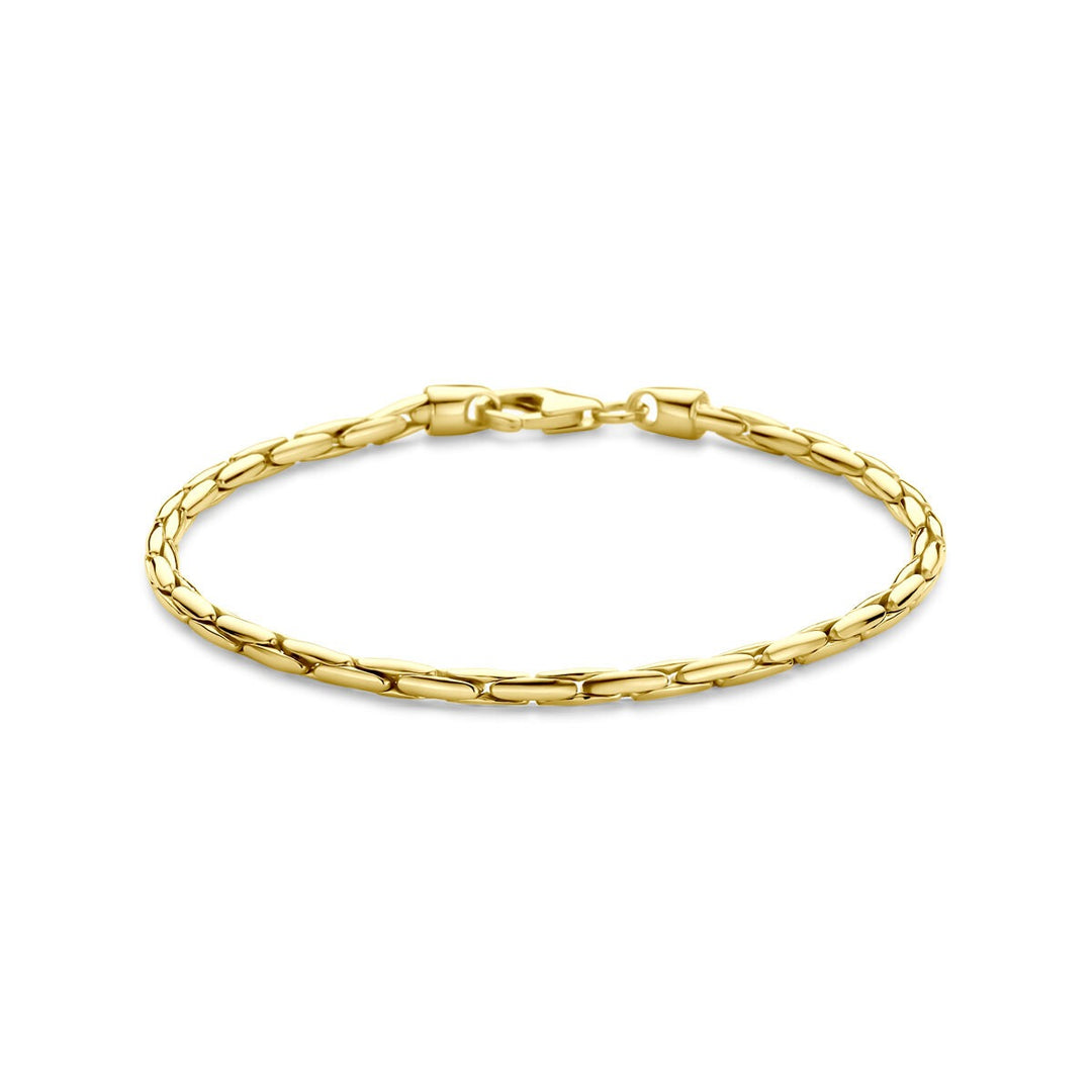Gourmet armband dames 14k geelgoud met zilveren kern - 2,8 mm 19 cm