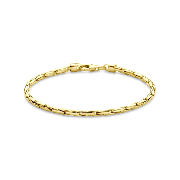 Gourmet armband dames 14k geelgoud met zilveren kern - 2,8 mm 19 cm