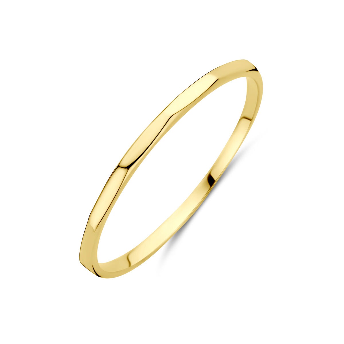 Anello impilabile in oro giallo 14k, larghezza 1,5 mm, finitura lucida.